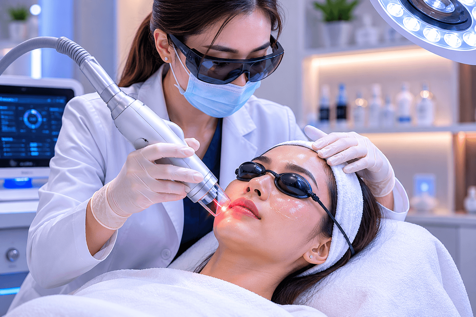 Prosedur laser jerawat profesional di klinik kecantikan JPP.